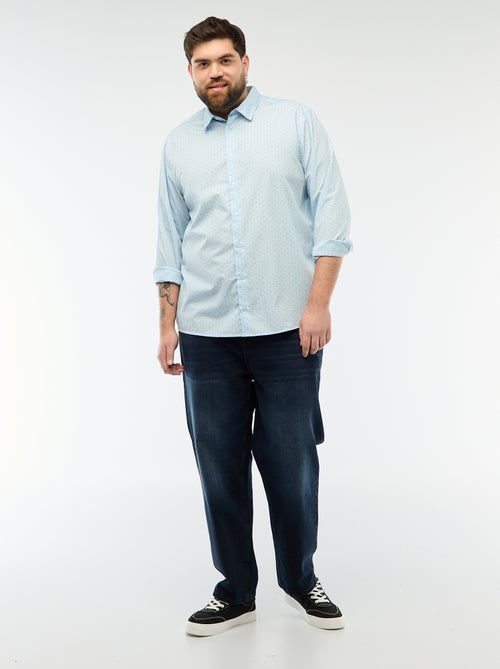 Regular-fit/recht overhemd met motiefje - Kiabi