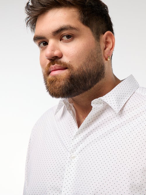 Regular-fit/recht overhemd met motiefje - Kiabi