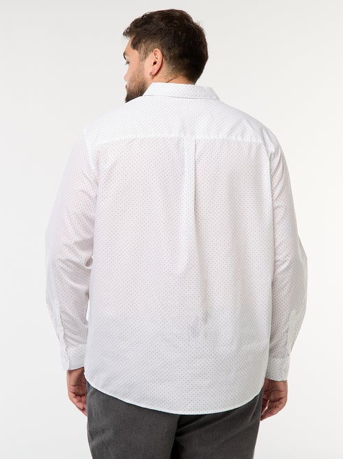 Regular-fit/recht overhemd met motiefje - Kiabi