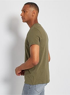 Regular katoenen T-shirt met V-hals - Kiabi