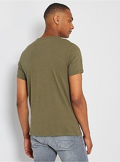 Regular katoenen T-shirt met V-hals - Kiabi