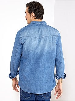 Heren TALL (> 190cm) - Regular overhemd van denim + 1,90 m - Kiabi