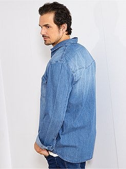 Heren TALL (> 190cm) - Regular overhemd van denim + 1,90 m - Kiabi