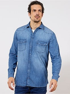 Heren TALL (> 190cm) - Regular overhemd van denim + 1,90 m - Kiabi