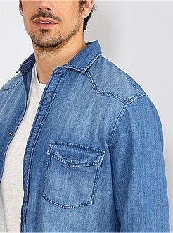 Heren TALL (> 190cm) - Regular overhemd van denim + 1,90 m - Kiabi