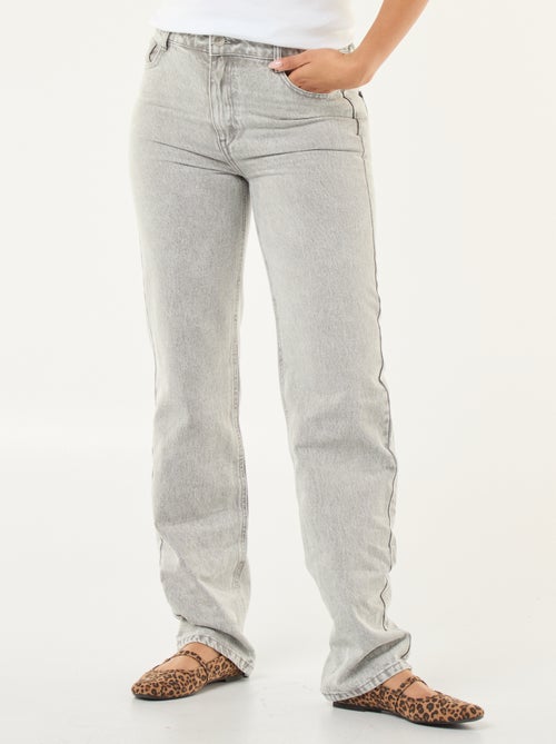 Regular, straight-fit jeans van katoen - L28 - Kiabi