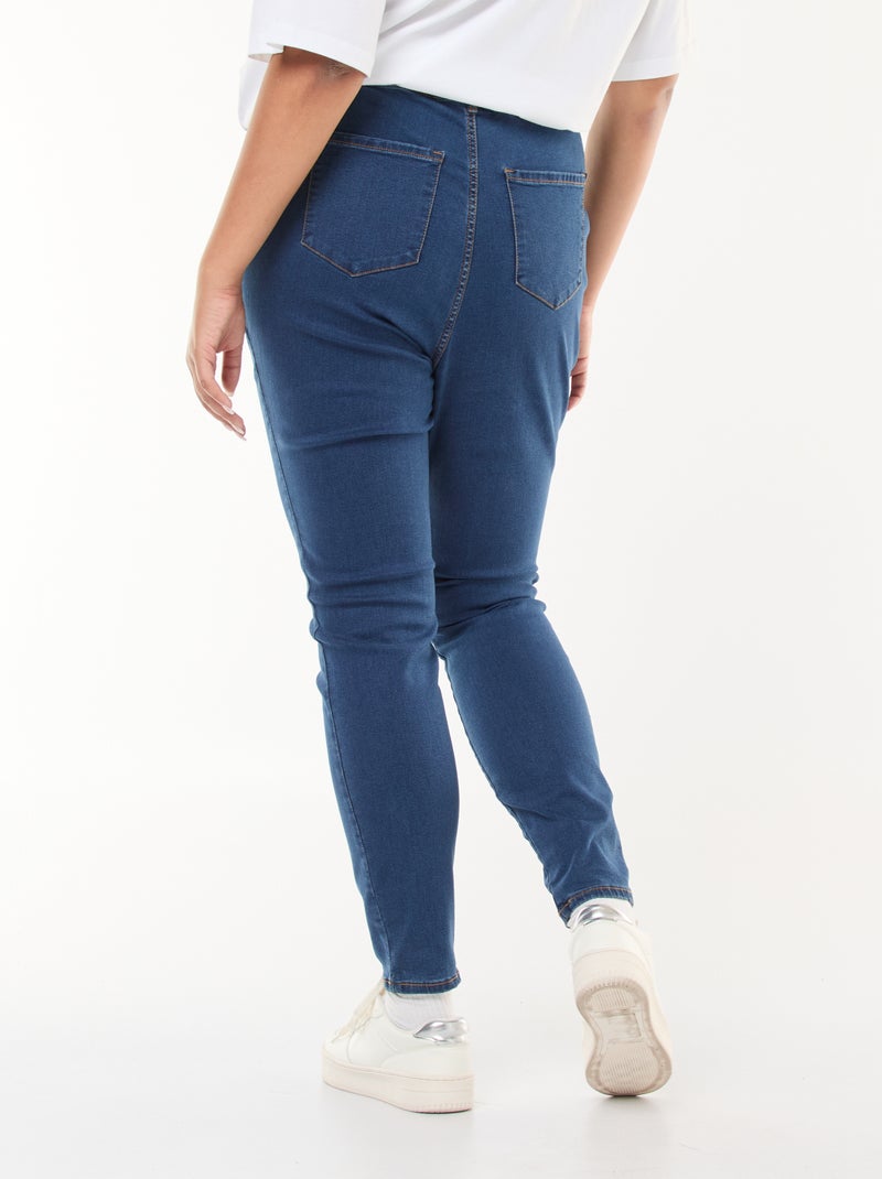 Regular stretchjegging met hoge taille BLAUW - Kiabi