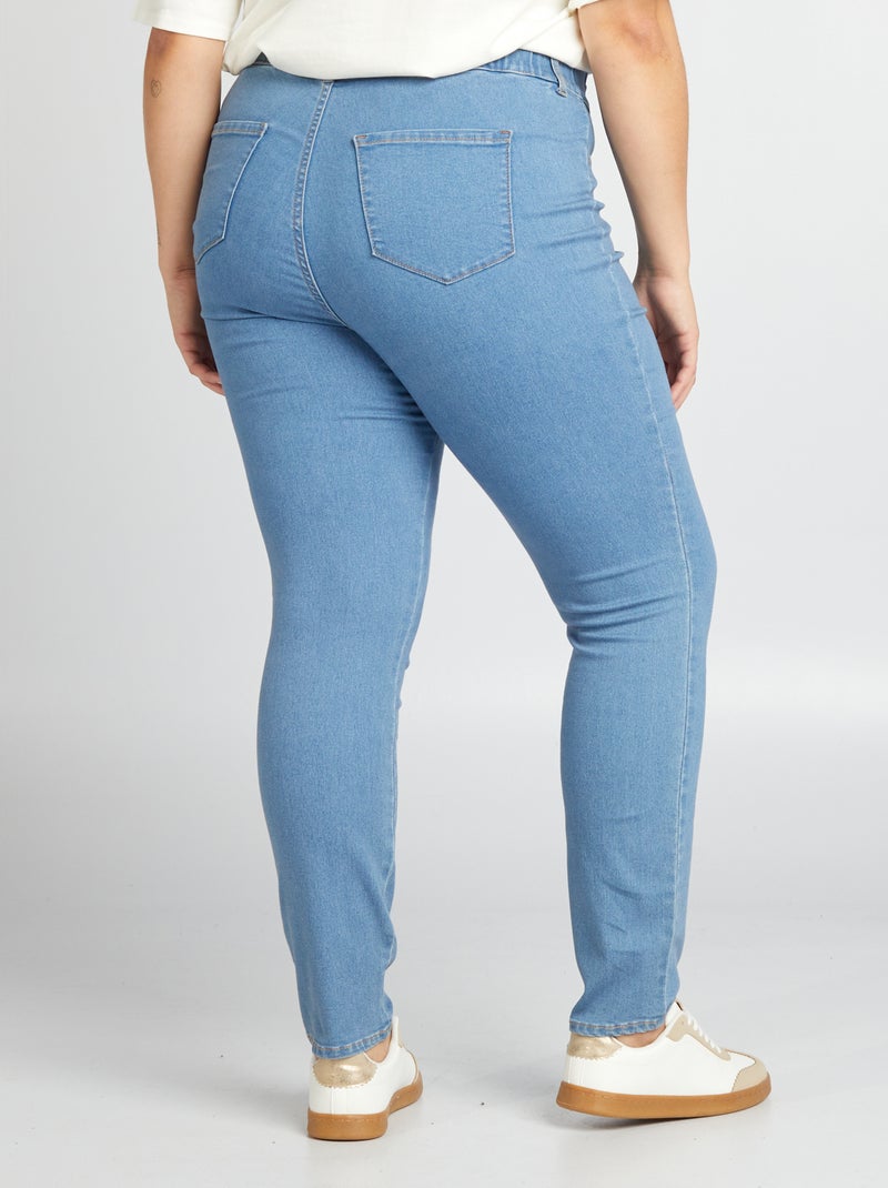 Regular stretchjegging met hoge taille BLAUW - Kiabi