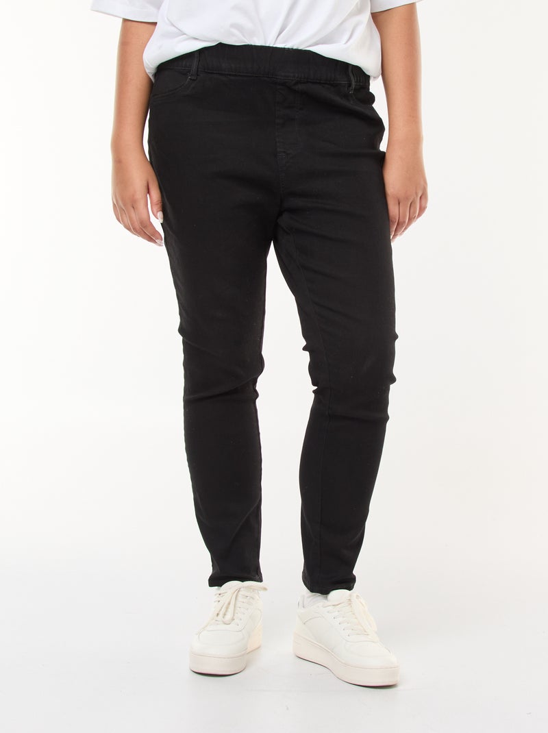 Regular stretchjegging met hoge taille ZWART - Kiabi