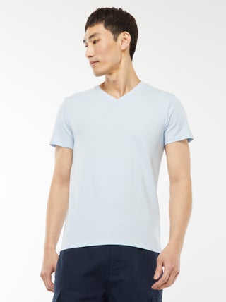 Regular T-shirt van stretchstof