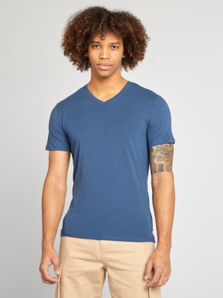 Regular T-shirt van stretchstof