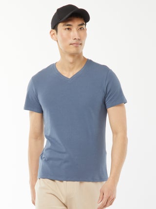 Regular T-shirt van stretchstof