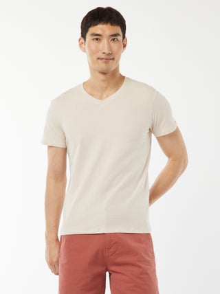 Regular T-shirt van stretchstof