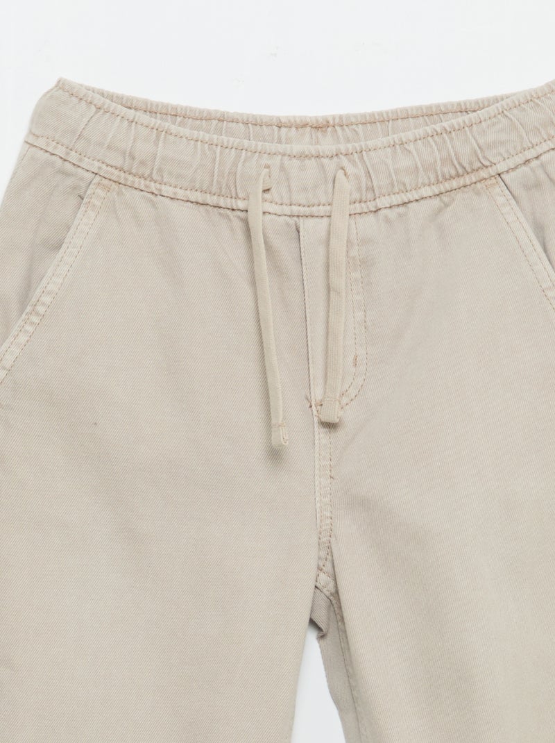 Relaxed fit-broek met elastische taille Biege - Kiabi