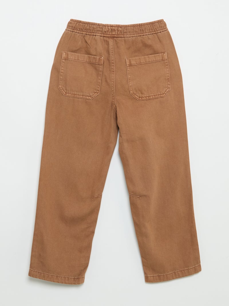 Relaxed fit-broek met elastische taille Bruin - Kiabi