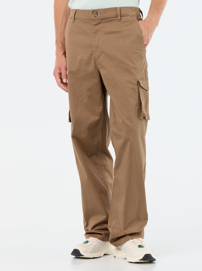Relaxed fit broek met meerdere zakken Bruin - Kiabi
