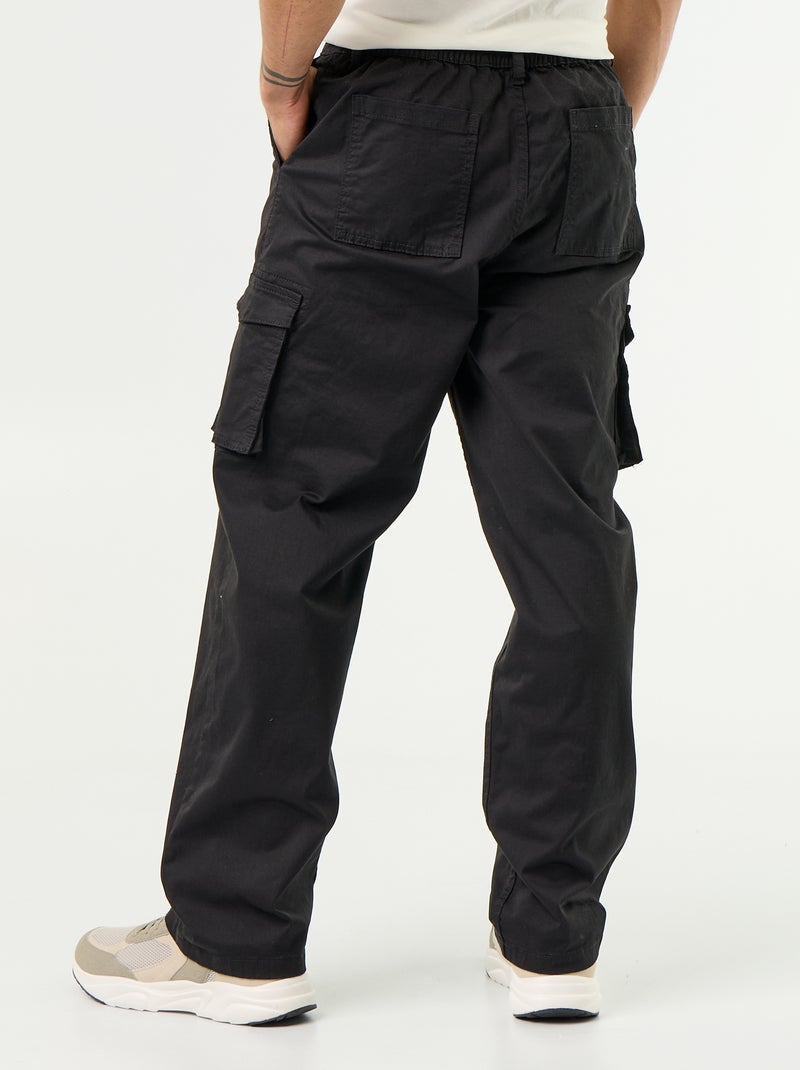 Relaxed fit broek met meerdere zakken Zwart - Kiabi