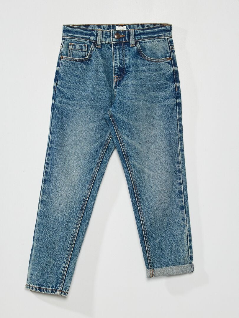 Relaxed fit jeans met verstelbare taille BLAUW - Kiabi