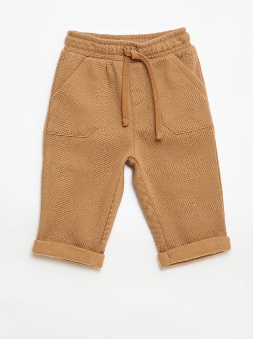 Relaxte broek van piqué breisel - Kiabi