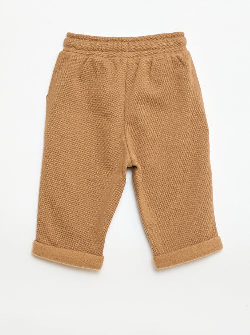 Relaxte broek van piqué breisel - Kiabi