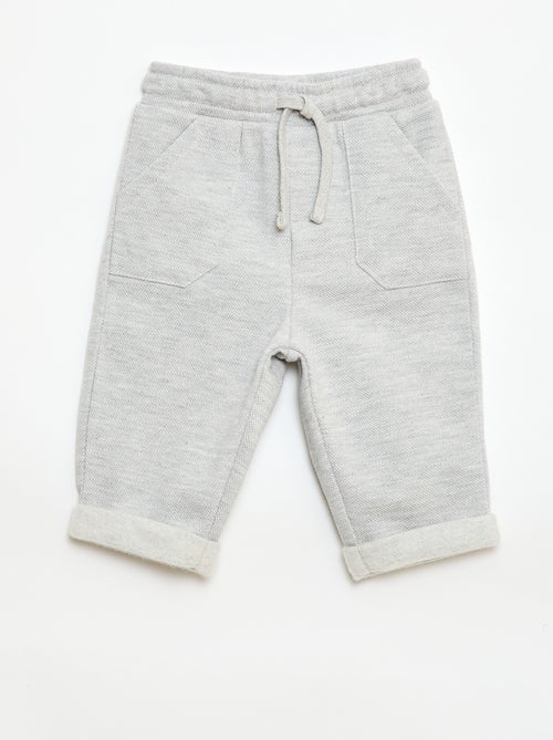 Relaxte broek van piqué breisel - Kiabi