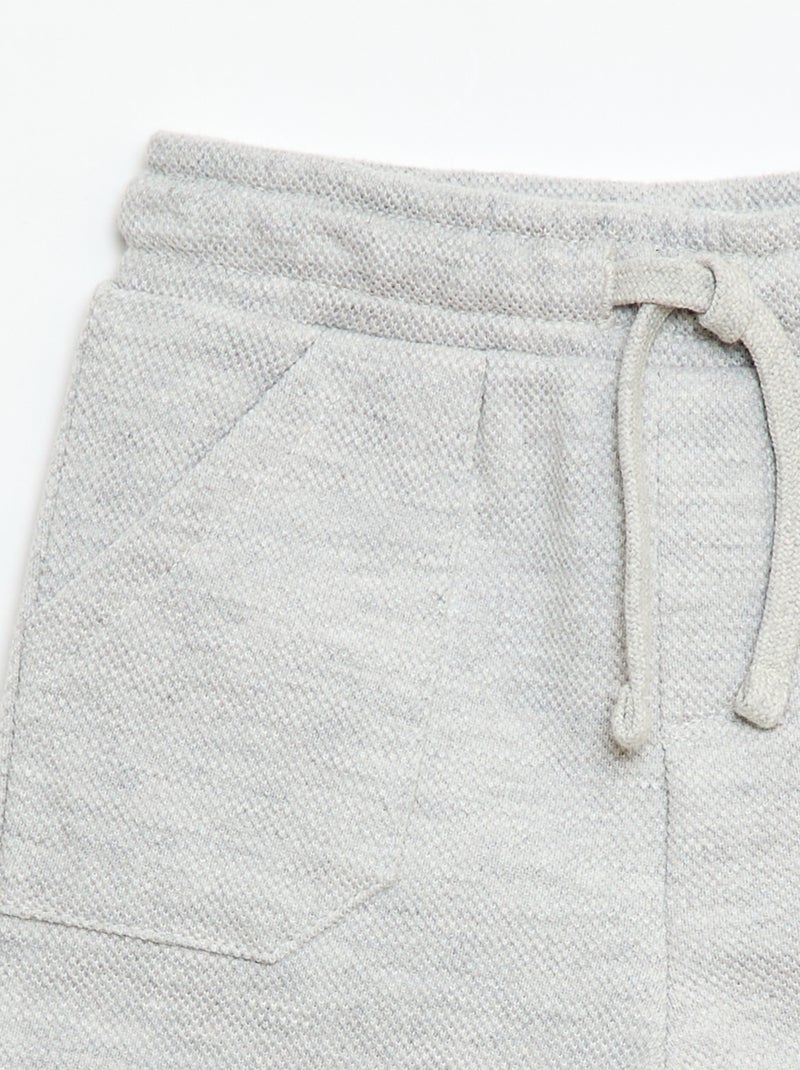 Relaxte broek van piqué breisel Grijs - Kiabi