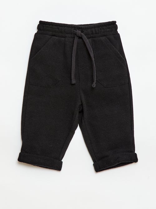 Relaxte broek van piqué breisel - Kiabi