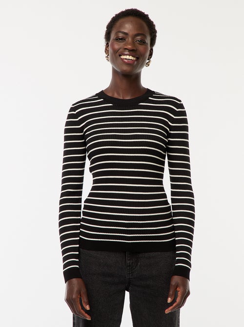 Ribbeltrui met lange mouw - Kiabi