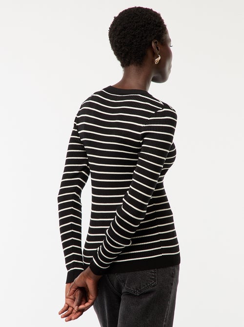 Ribbeltrui met lange mouw - Kiabi