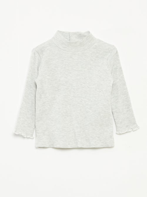 Ribbeltruitje met opstaande kraag - Kiabi