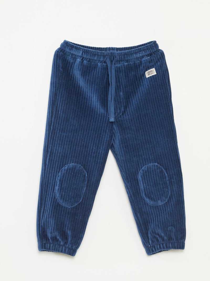 Ribbroek met elastische tailleband Blauw - Kiabi