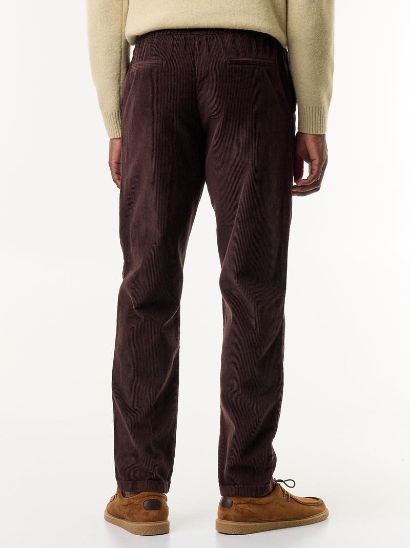 Ribfluwelen broek Bruin - Kiabi