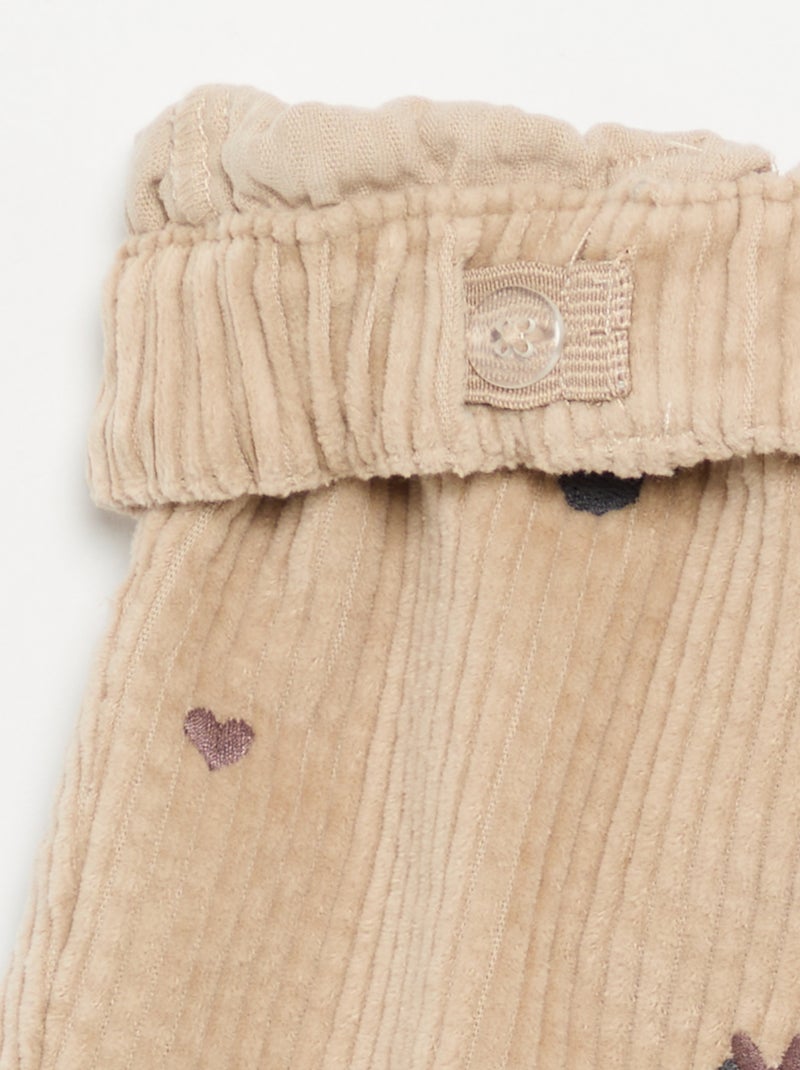 Ribfluwelen broek 'Disney' 'Minnie' Biege - Kiabi