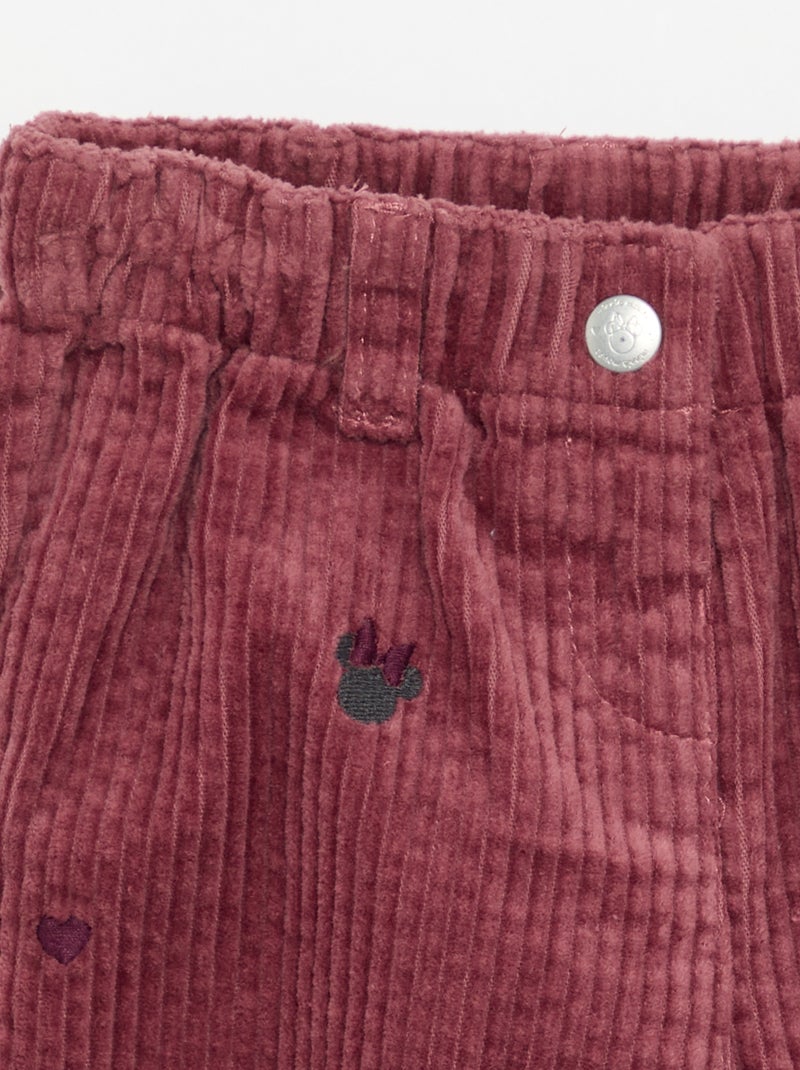 Ribfluwelen broek 'Disney' 'Minnie' Rose - Kiabi