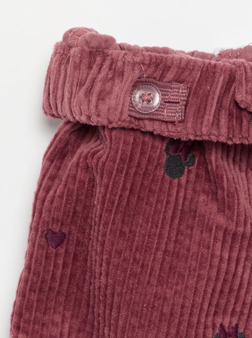 Ribfluwelen broek 'Disney' 'Minnie' - Kiabi