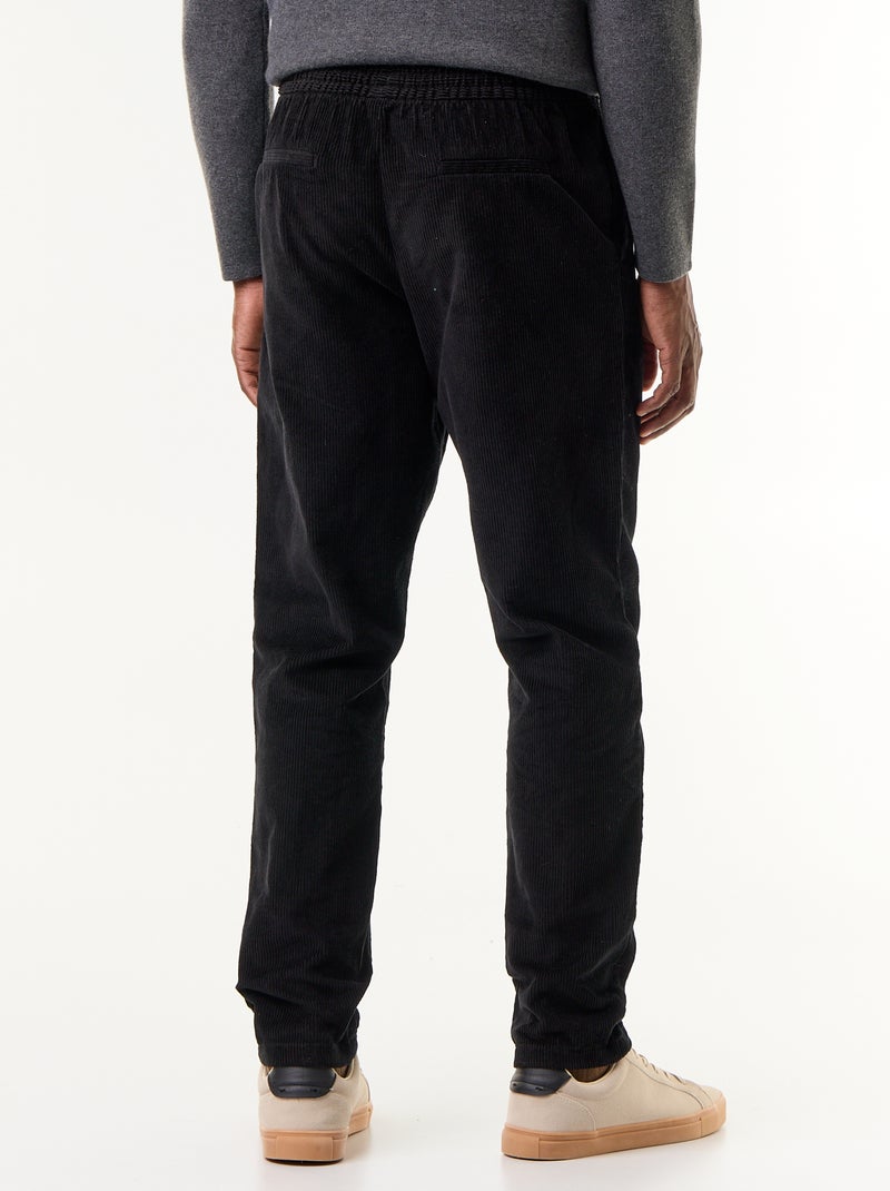Ribfluwelen broek Zwart - Kiabi