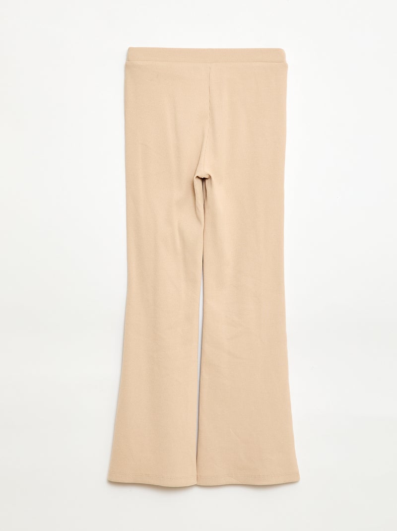 Ribfluwelen flared legging Biege - Kiabi