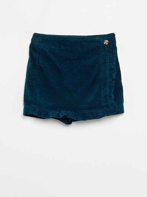 Ribfluwelen rokje-short - Kiabi