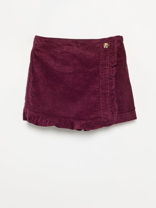 Ribfluwelen rokje-short - Kiabi