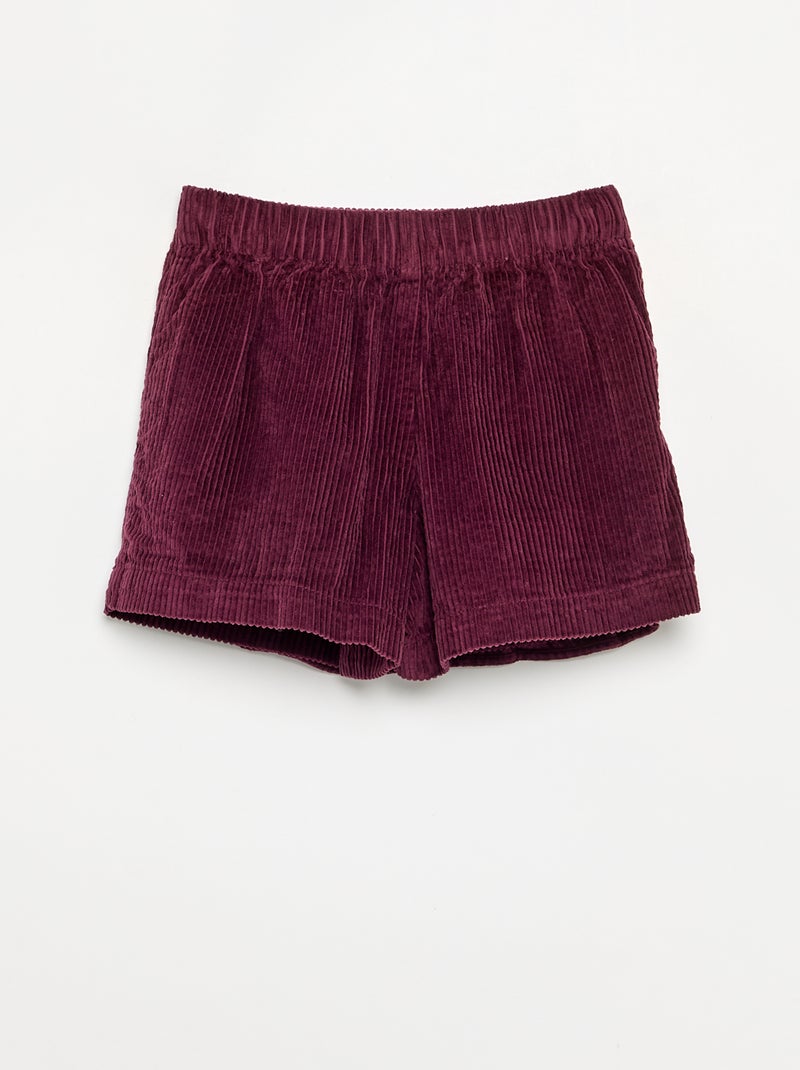 Ribfluwelen rokje-short Rose - Kiabi