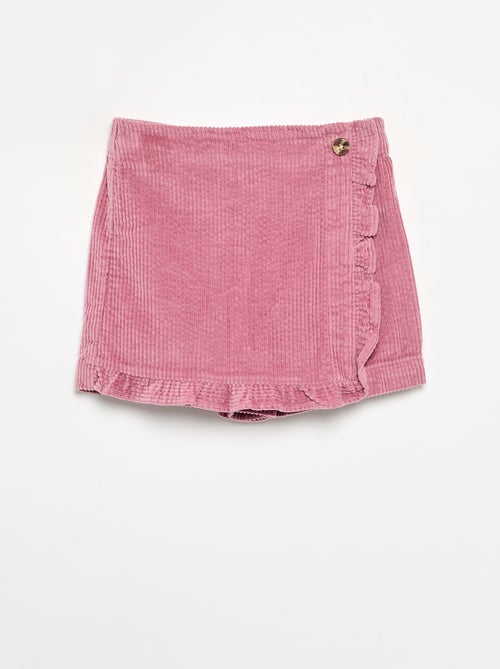 Ribfluwelen rokje-short - Kiabi