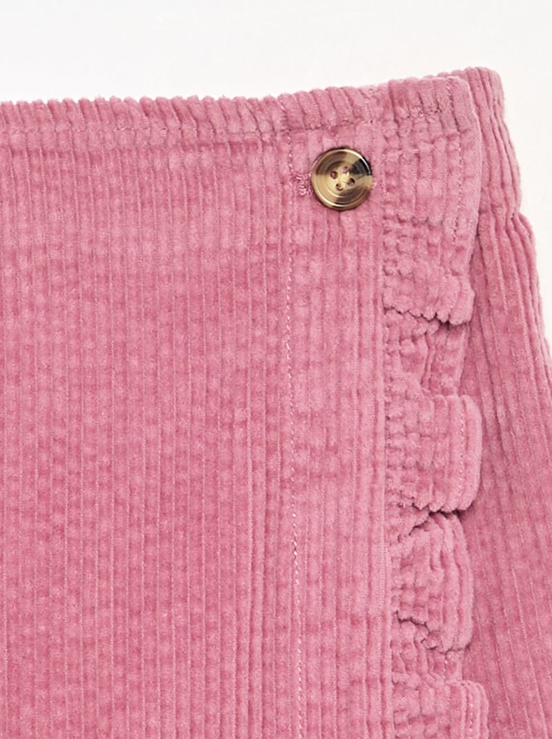 Ribfluwelen rokje-short Rose - Kiabi