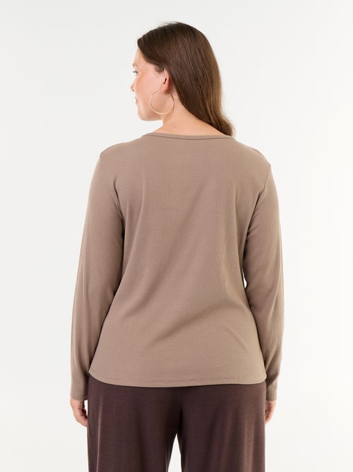 Ribgebreid basic T-shirt - Kiabi