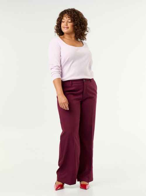 Ribgebreid basic T-shirt - Kiabi Ribgebreid basic T-shirt - Kiabi