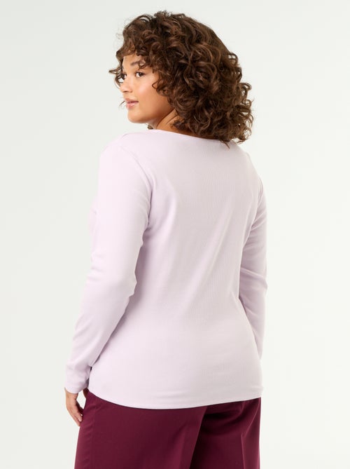Ribgebreid basic T-shirt - Kiabi Ribgebreid basic T-shirt - Kiabi