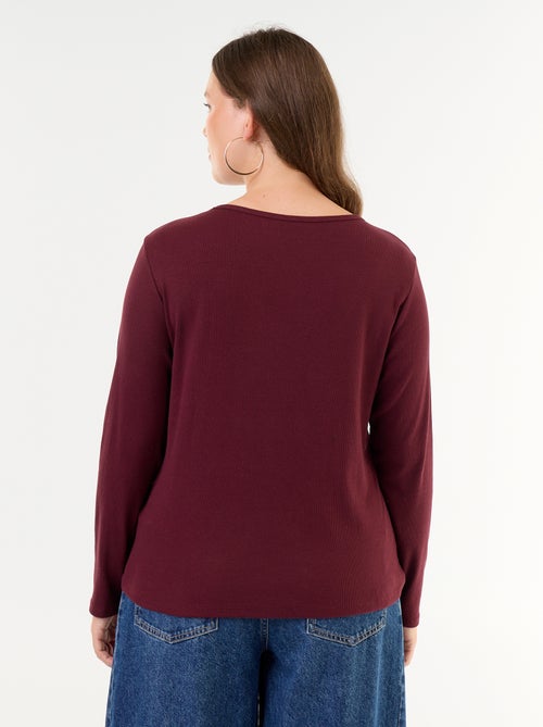 Ribgebreid basic T-shirt - Kiabi