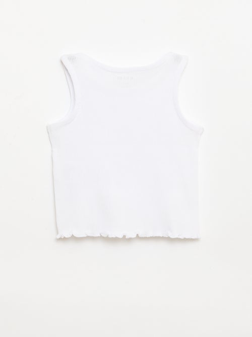 Ribstof top met golvende zoom - Kiabi