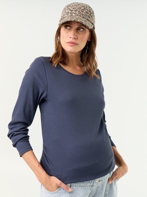 Ribstof zwangerschaps T-shirt - Kiabi Ribstof zwangerschaps T-shirt - Kiabi