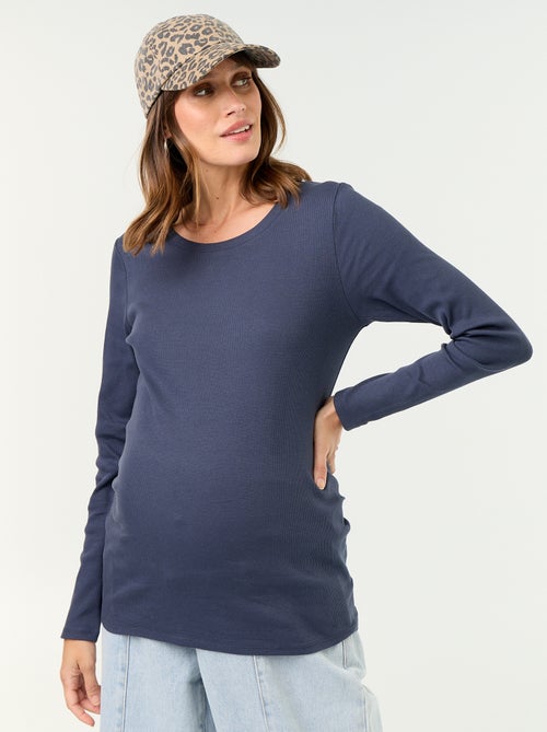Ribstof zwangerschaps T-shirt - Kiabi Ribstof zwangerschaps T-shirt - Kiabi