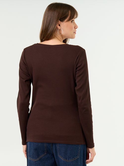 Ribstof zwangerschaps T-shirt - Kiabi Ribstof zwangerschaps T-shirt - Kiabi